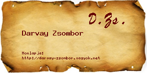 Darvay Zsombor névjegykártya
